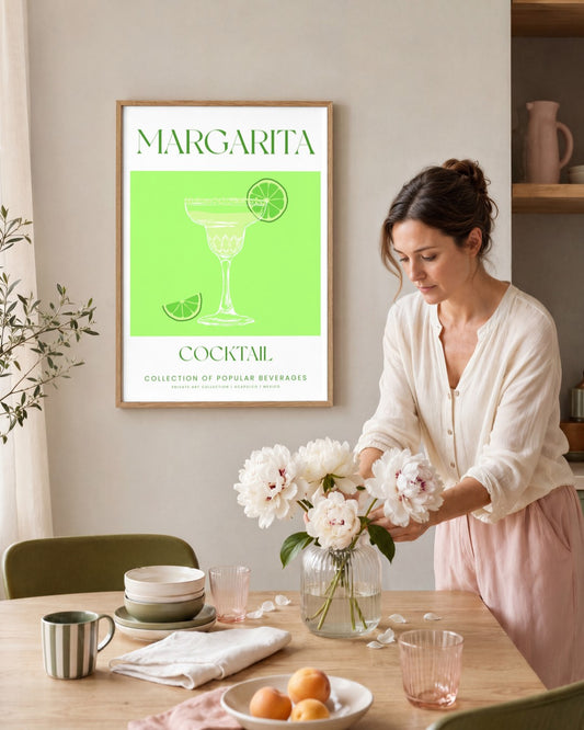 SENT Studio - Cocktail Poster No. 13 - framed print in a styled room