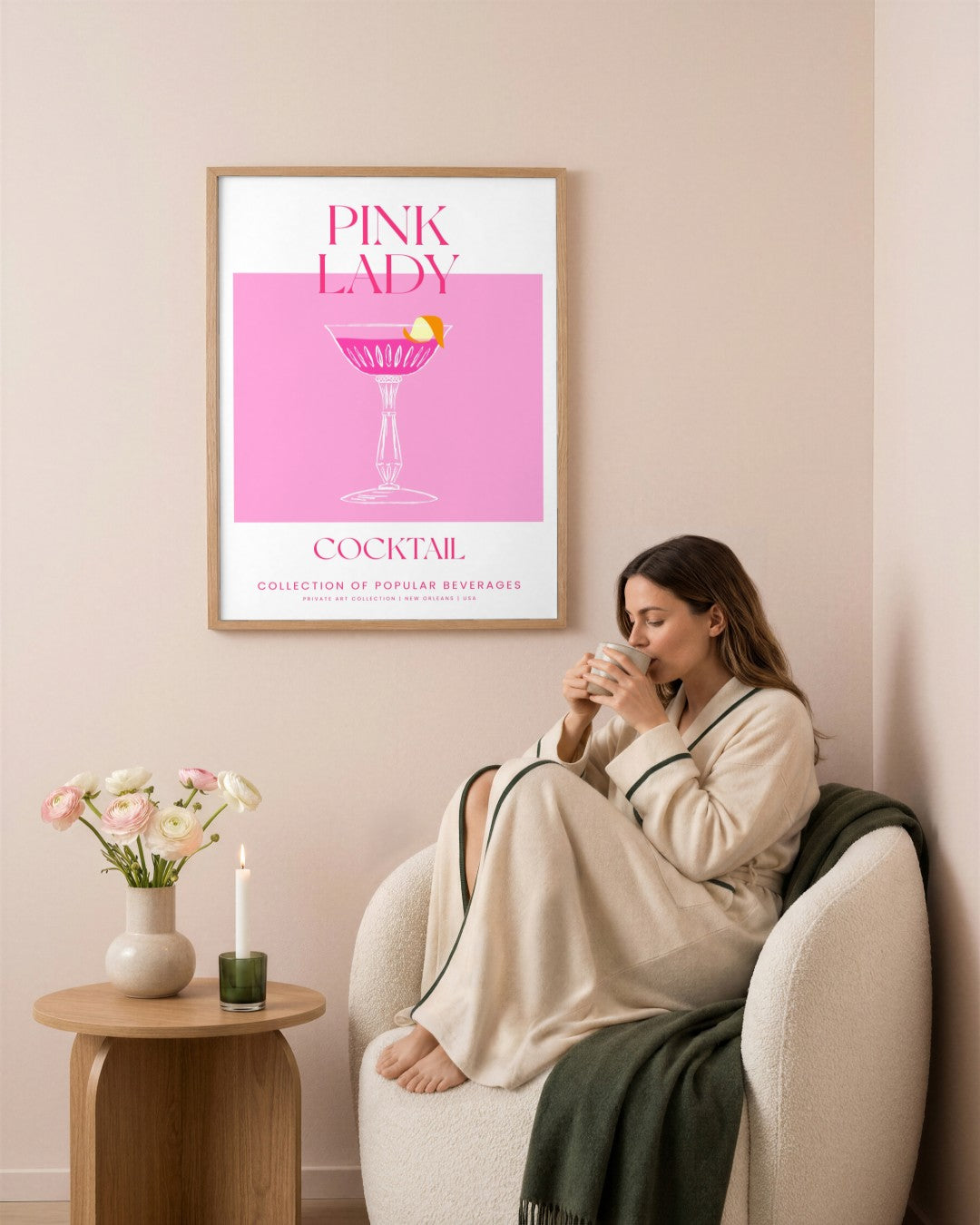 SENT Studio - Cocktail Poster No. 38 - framed print in a styled room