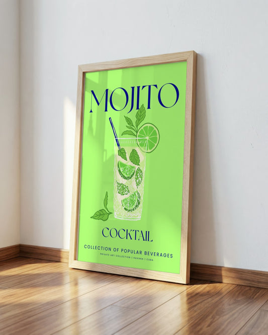 SENT Studio - Cocktail Poster No. 5 - framed print in a styled room
