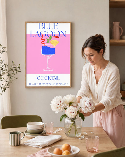 SENT Studio - Cocktail Poster No. 34 - framed print in a styled room