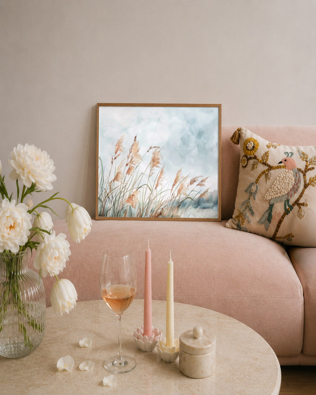 SENT Studio - Wildgrass Field No. 9 - framed print in a styled room