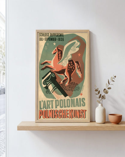 L'Art Polonais - Schloss Rapperswil (1936) - framed print in a styled room