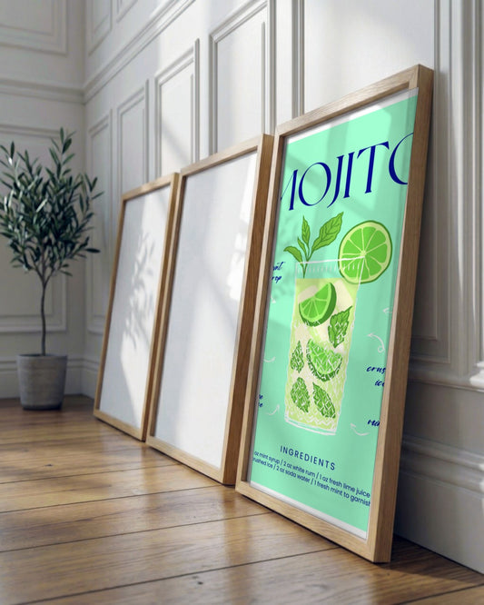 SENT Studio - Cocktail Poster No. 46 - framed print in a styled room
