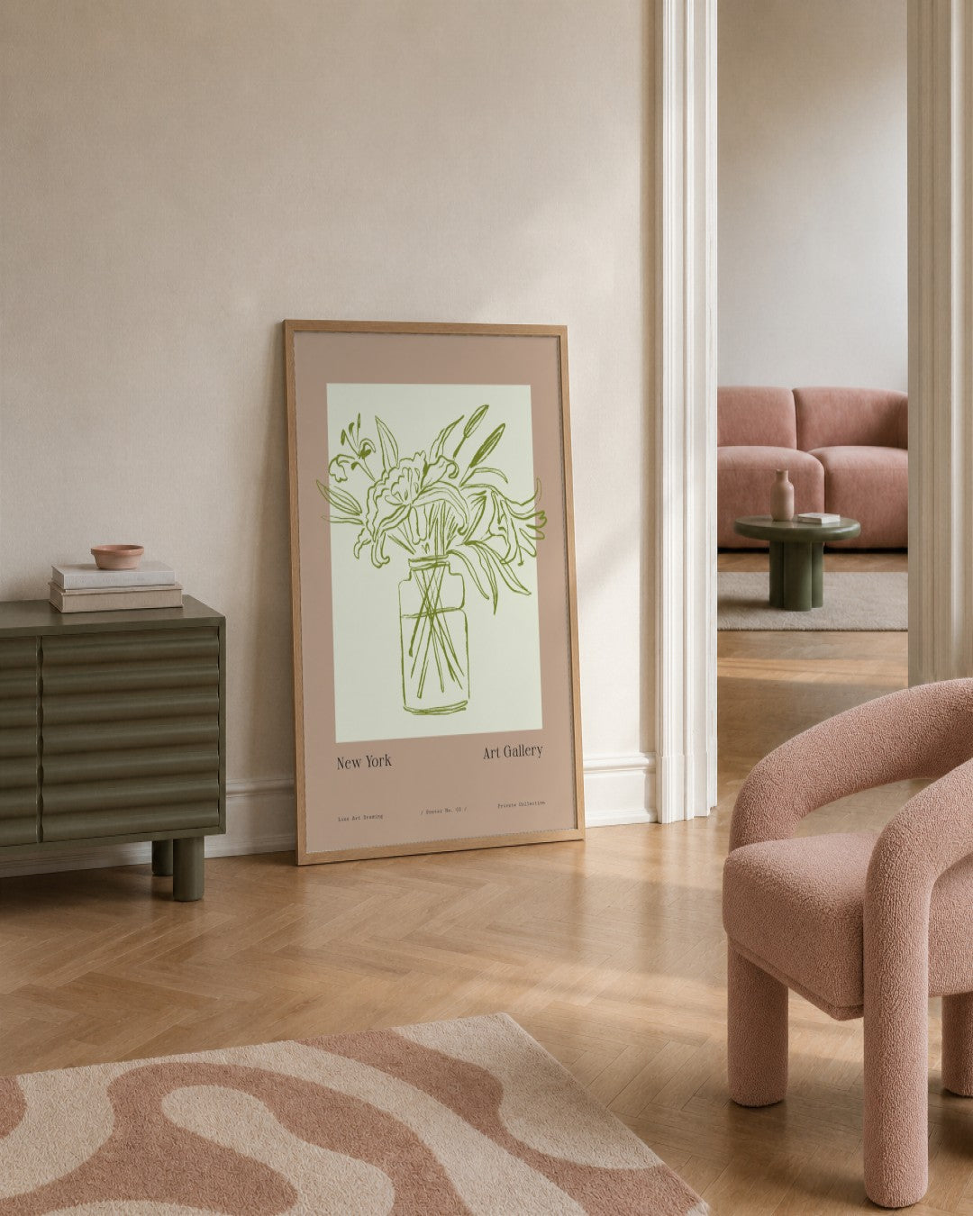 SENT Studio - Blooming Flowers Poster No. 2 - framed print in a styled room