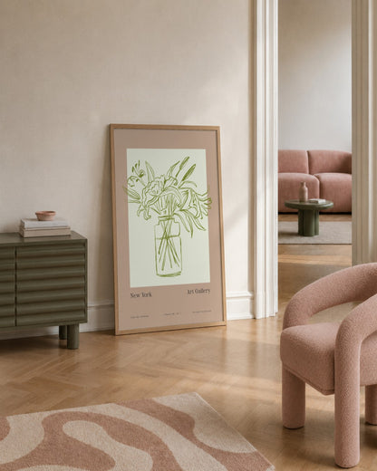 SENT Studio - Blooming Flowers Poster No. 2 - framed print in a styled room