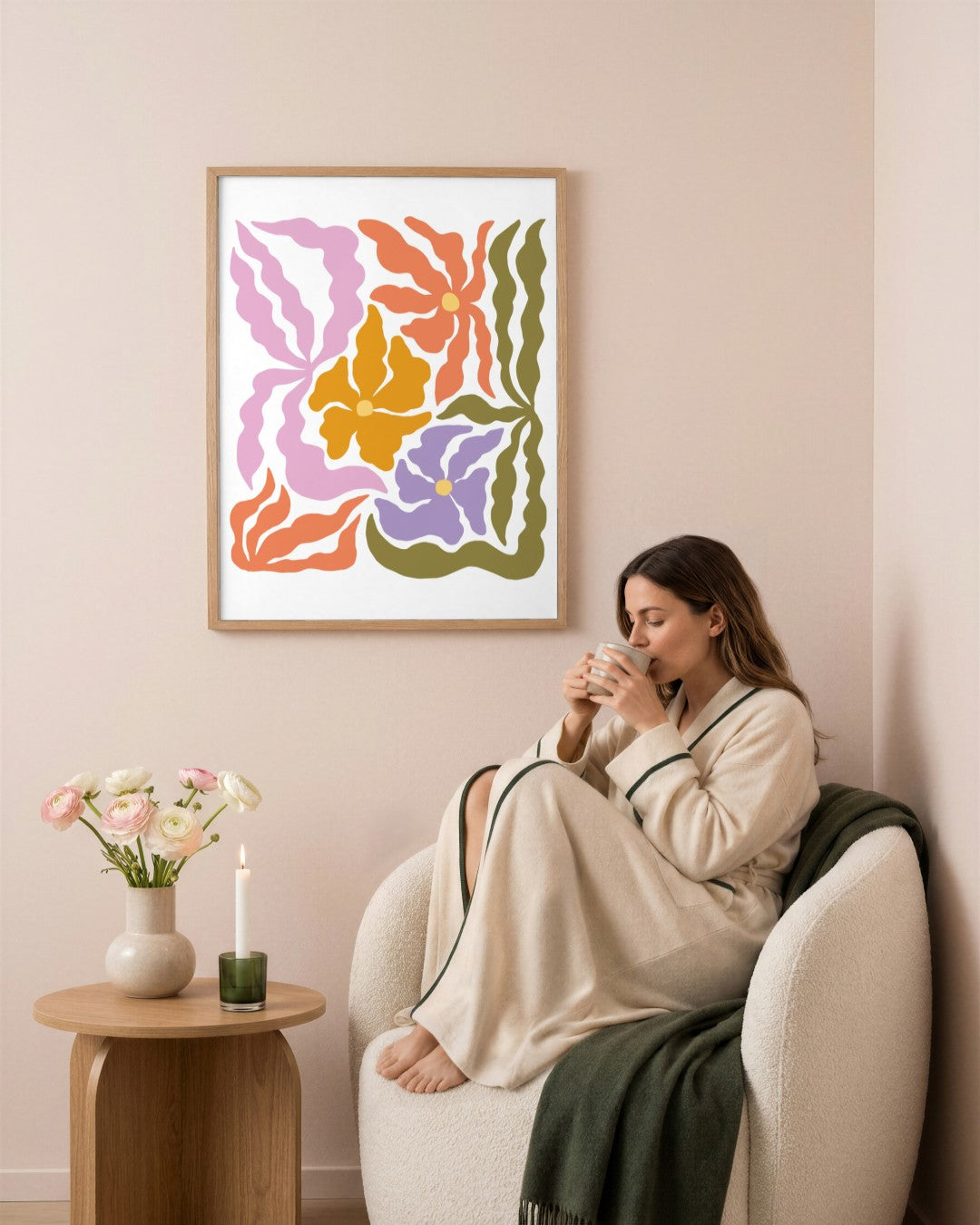 SENT Studio - Blooming Flowers Poster No. 50 - framed print in a styled room