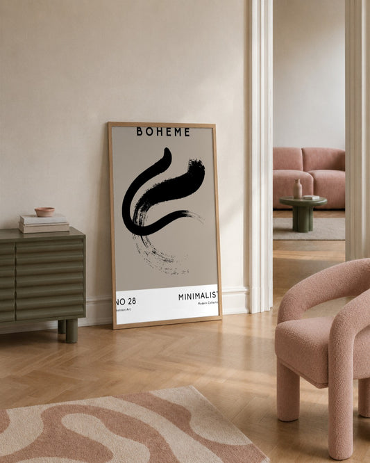 SENT Studio - Bohemian Poster No. 17 - framed print in a styled room