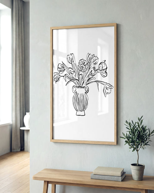 SENT Studio - Blooming Flowers Poster No. 16 - framed print in a styled room