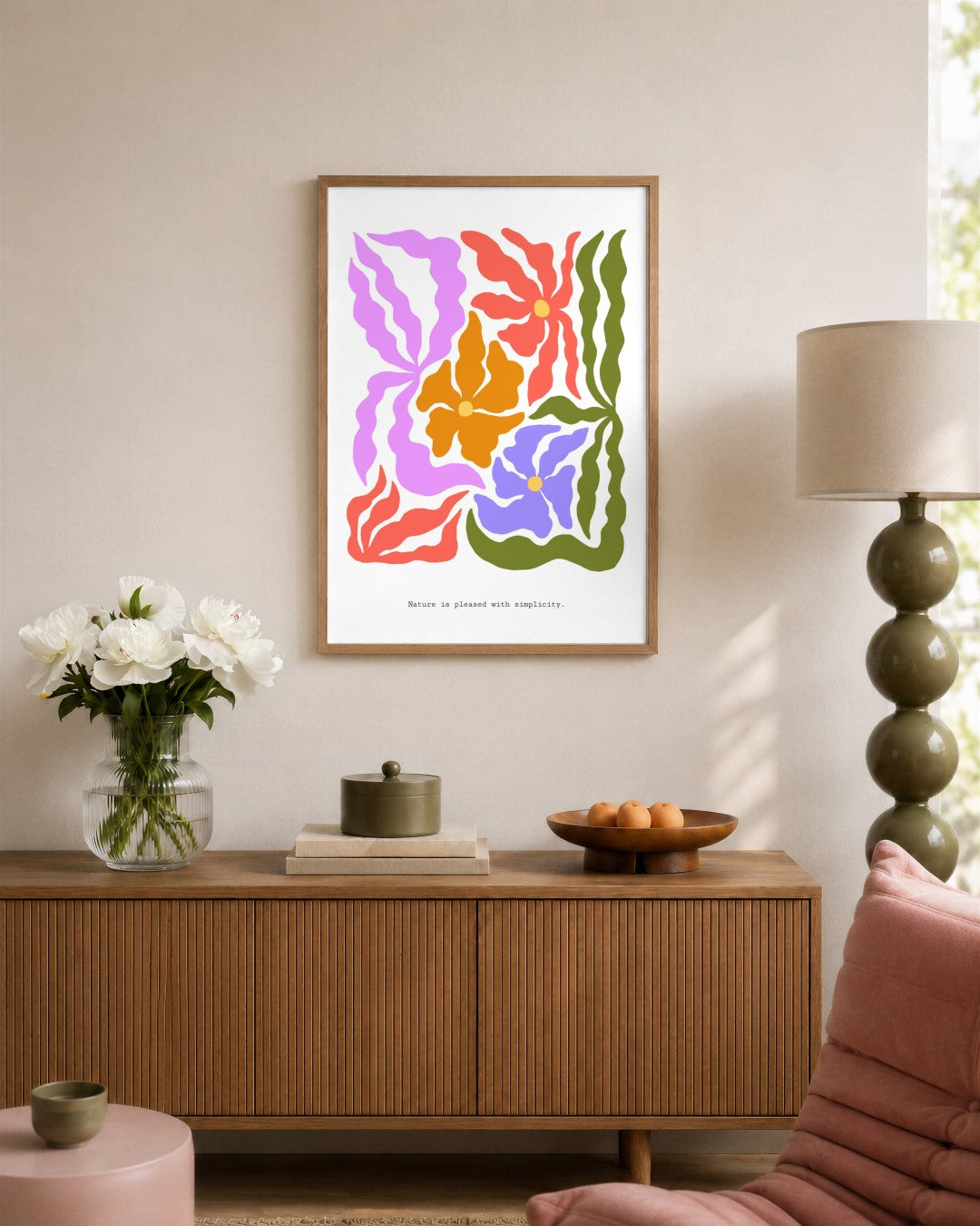 SENT Studio - Blooming Flowers Poster No. 12 - framed print in a styled room