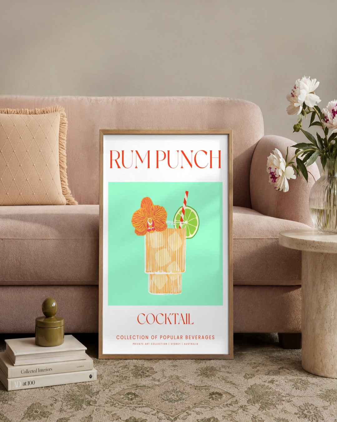 SENT Studio - Cocktail Poster No. 37 - framed print in a styled room