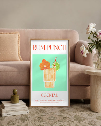 SENT Studio - Cocktail Poster No. 37 - framed print in a styled room