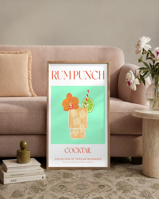 SENT Studio - Cocktail Poster No. 37 - framed print in a styled room