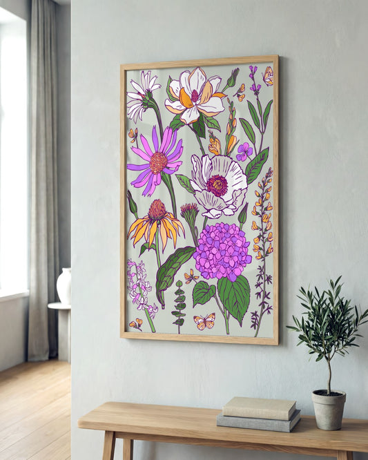 SENT Studio - Flower Poster No. 7 - framed print in a styled room