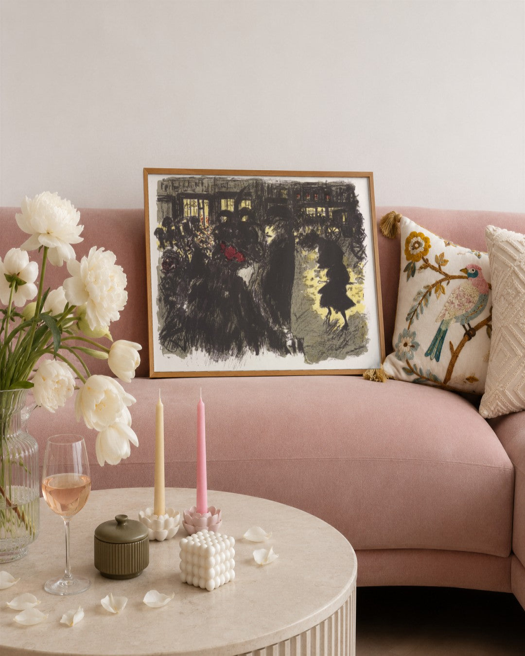 Pierre Bonnard - The Square at Evening - framed print in a styled room