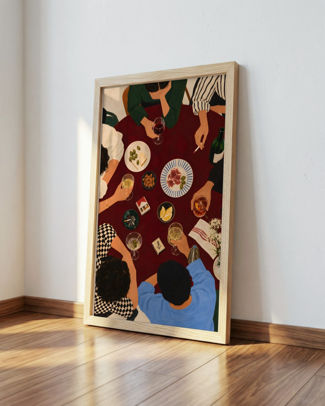 John Smart - Long Table - framed print in a styled room