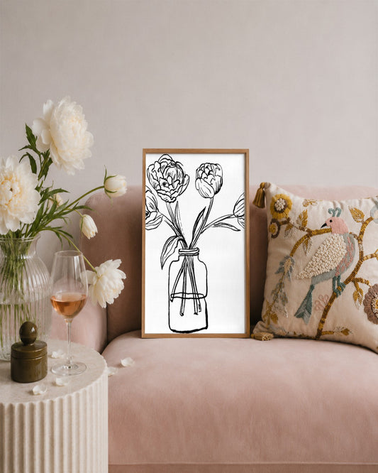 SENT Studio - Blooming Flowers Poster No. 31 - framed print in a styled room