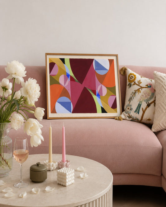 Joseph Schillinger - Area Broken by Perpendiculars - framed print in a styled room