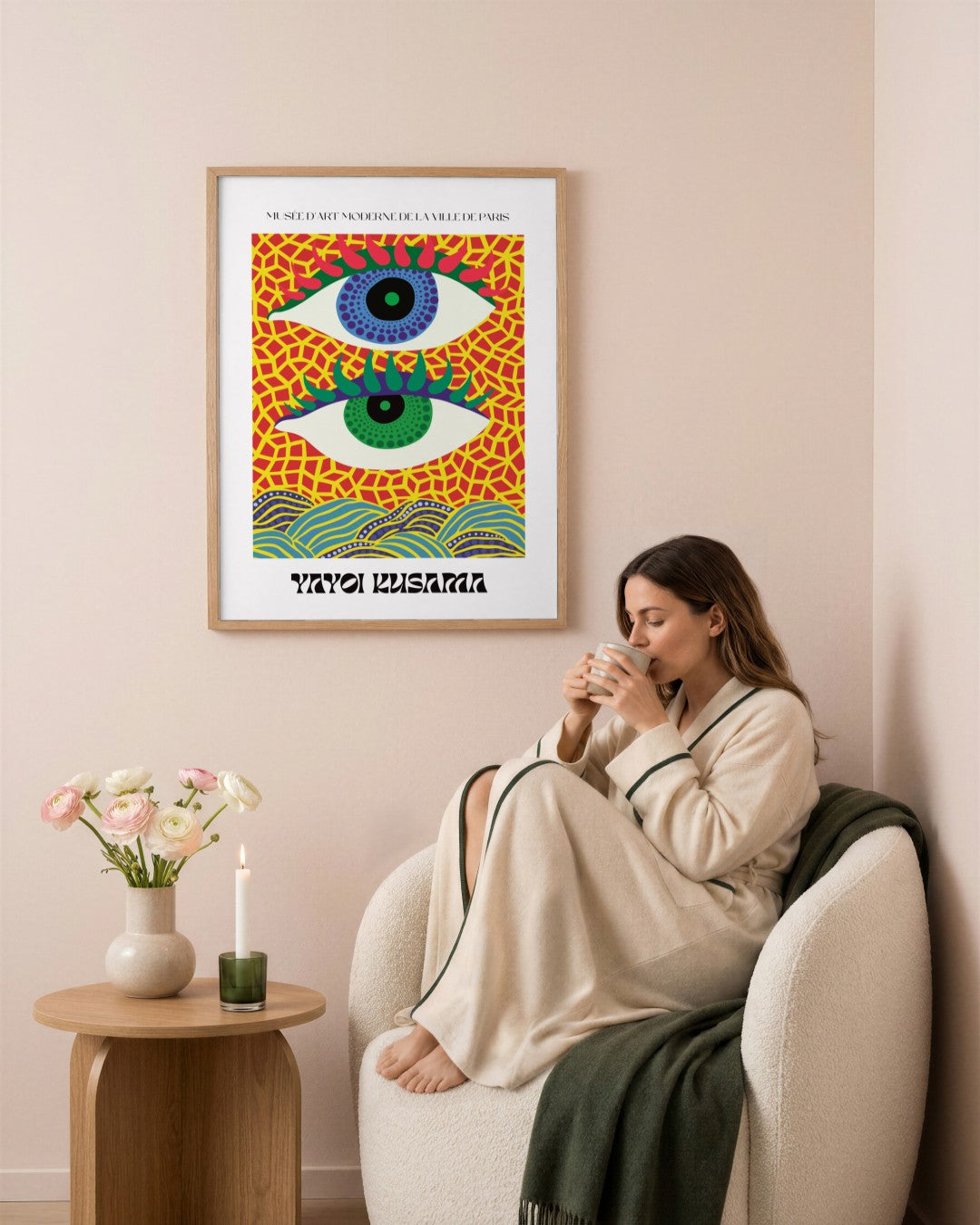 SENT Studio - Watchful Eyes - framed print in a styled room