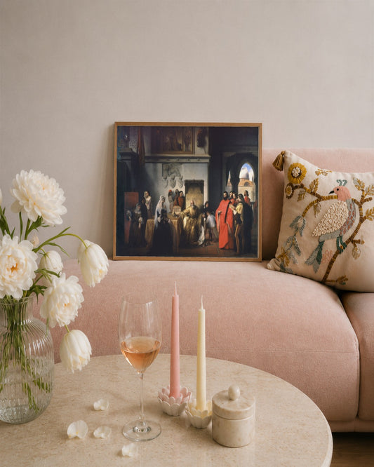 Francesco Hayez - Audience at the Palace - framed print in a styled room