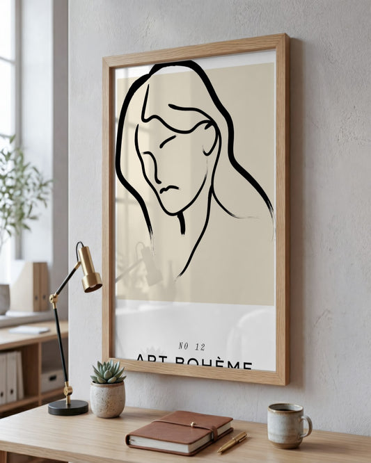 SENT Studio - Bohemian Poster No. 19 - framed print in a styled room