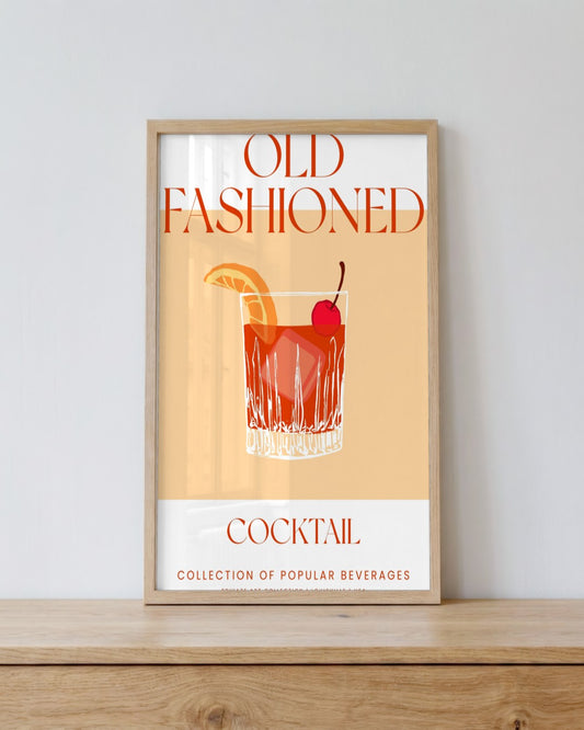 SENT Studio - Cocktail Poster No. 17 - framed print in a styled room