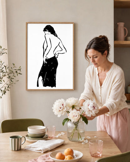SENT Studio - Dancing Poster No. 50 - framed print in a styled room