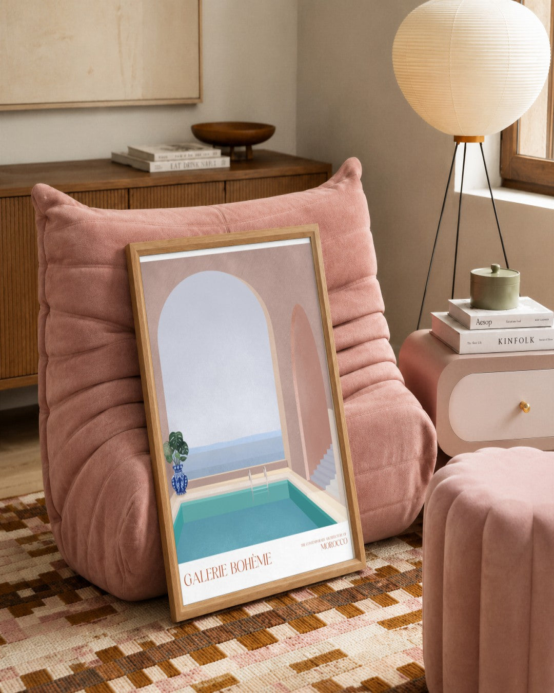 SENT Studio - Arched Plunge Pool - framed print in a styled room