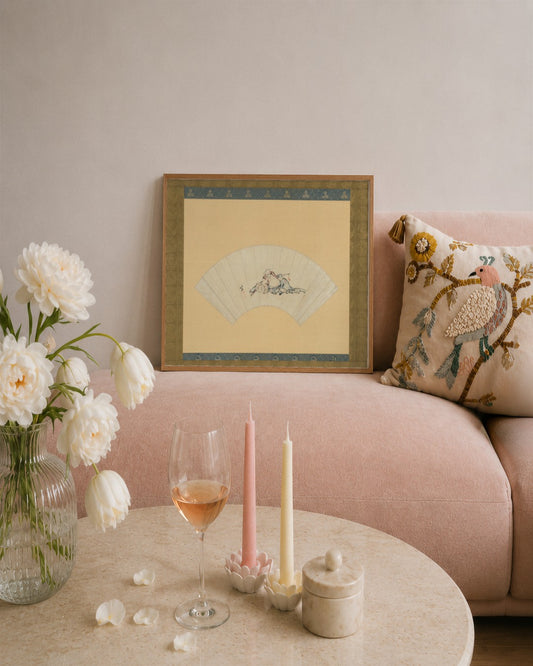 Katsushika Hokusai - Drunken Asaina - framed print in a styled room