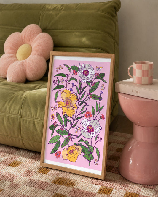 SENT Studio - Flower Poster No. 5 - framed print in a styled room
