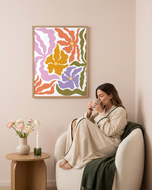 SENT Studio - Blooming Flowers Poster No. 50 - framed print in a styled room