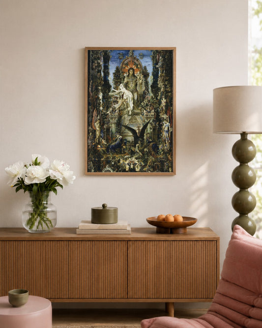 Gustave Moreau - Jupiter and Semele - framed print in a styled room