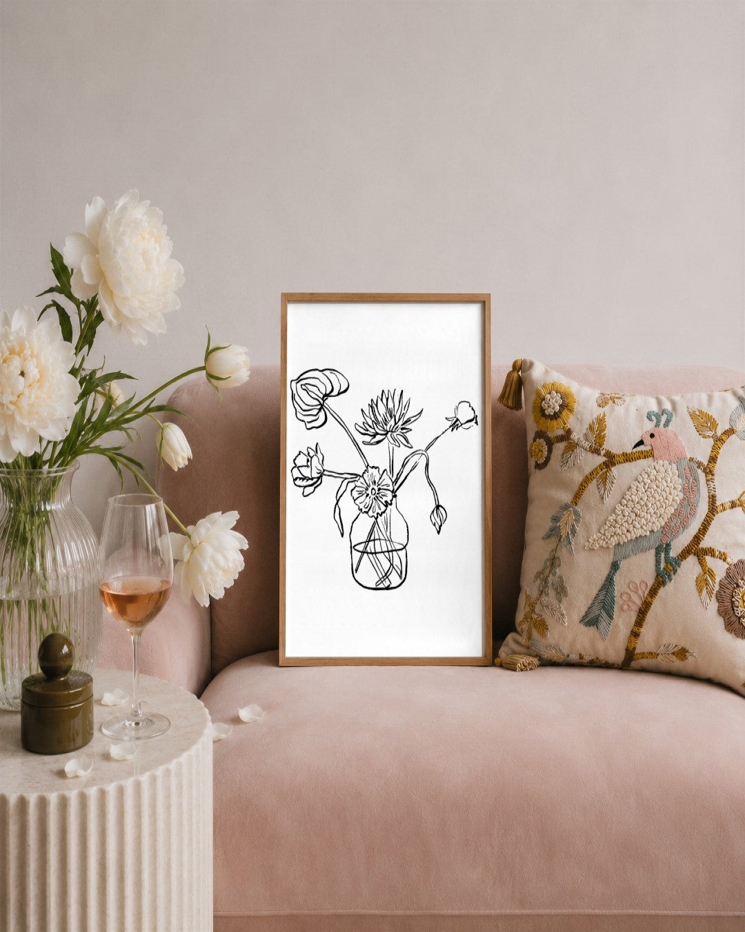 SENT Studio - Blooming Flowers Poster No. 35 - framed print in a styled room