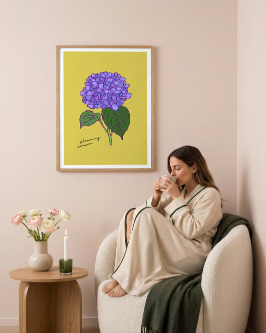 SENT Studio - Flower Poster No. 11 - framed print in a styled room
