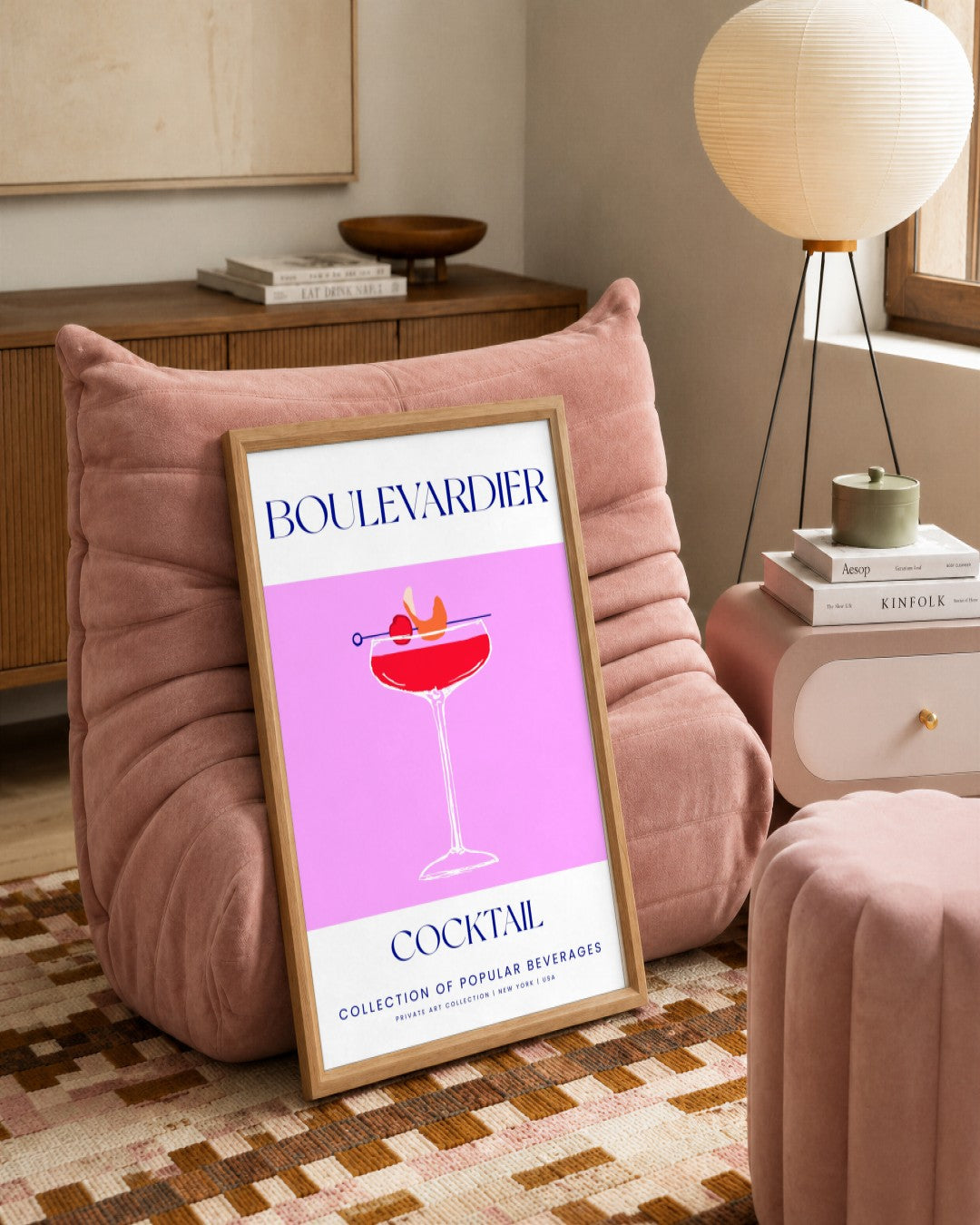 SENT Studio - Cocktail Poster No. 15 - framed print in a styled room