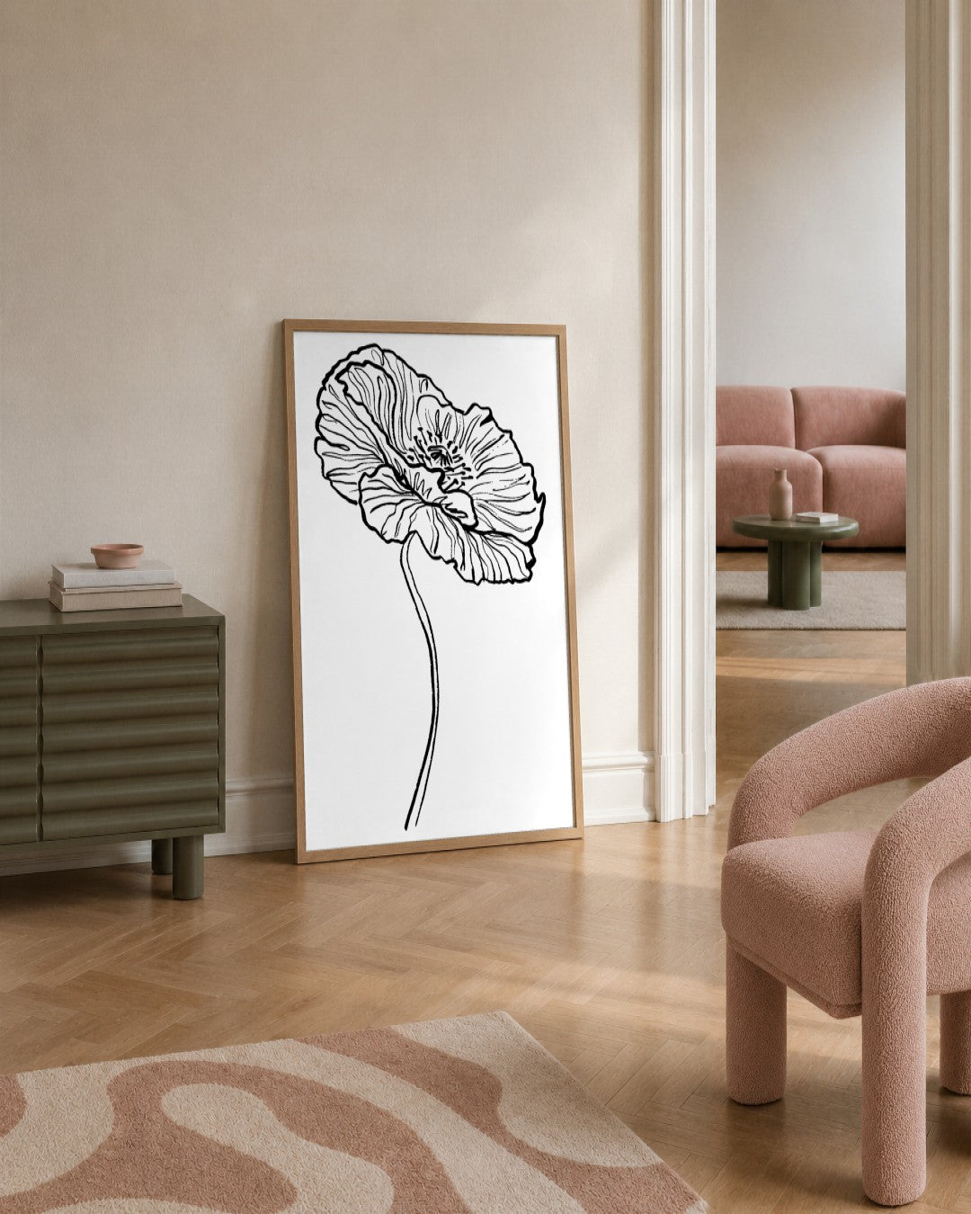 SENT Studio - Blooming Flowers Poster No. 7 - framed print in a styled room