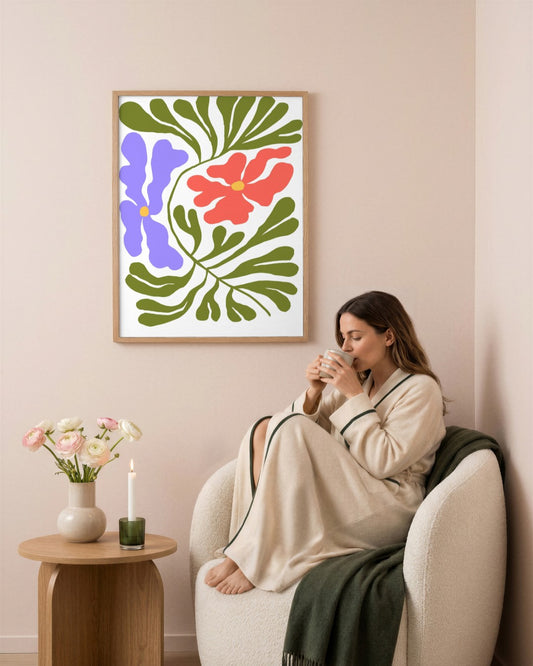 SENT Studio - Blooming Flowers Poster No. 47 - framed print in a styled room