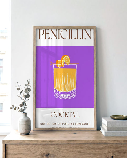 SENT Studio - Cocktail Poster No. 35 - framed print in a styled room