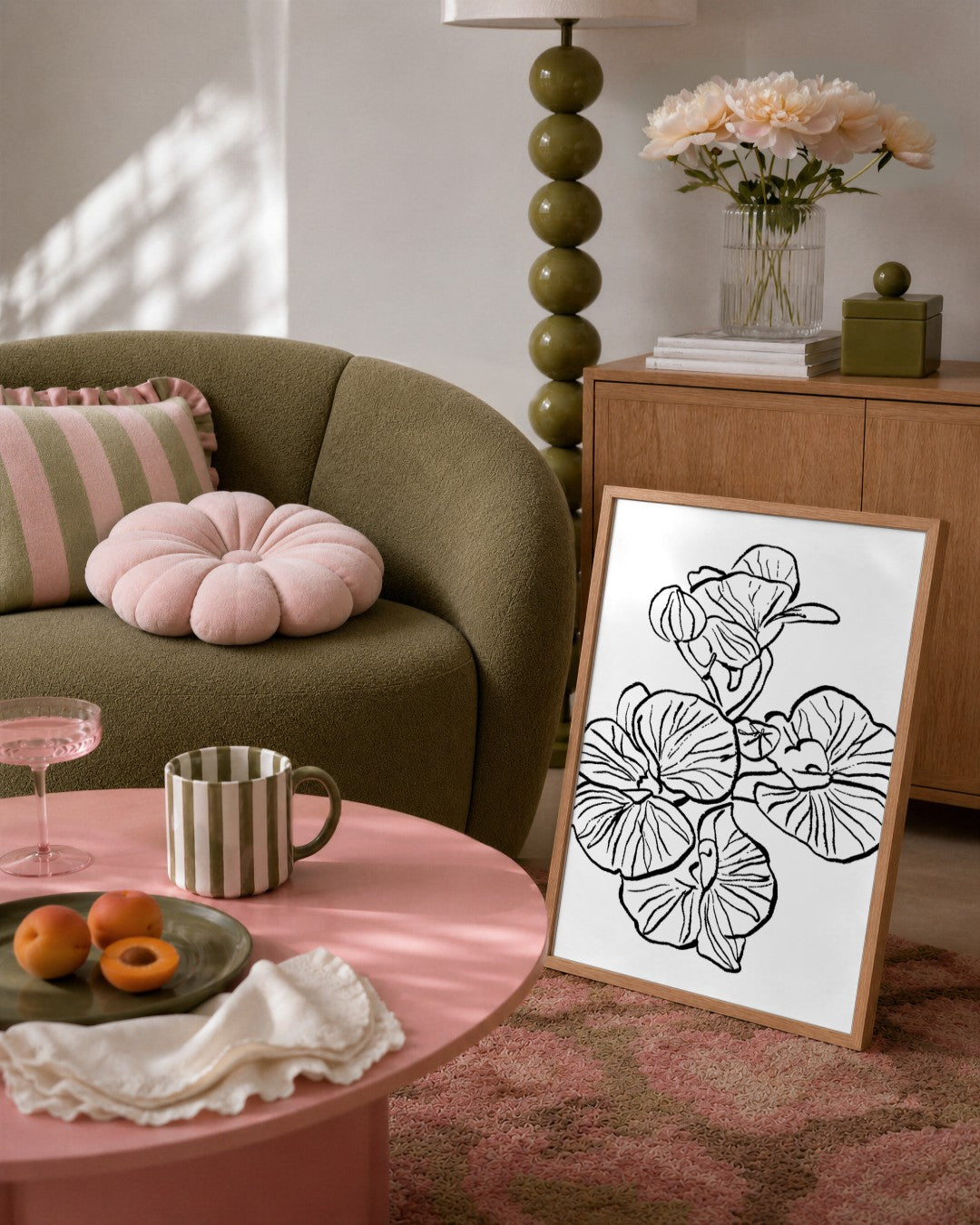 SENT Studio - Blooming Flowers Poster No. 8 - framed print in a styled room