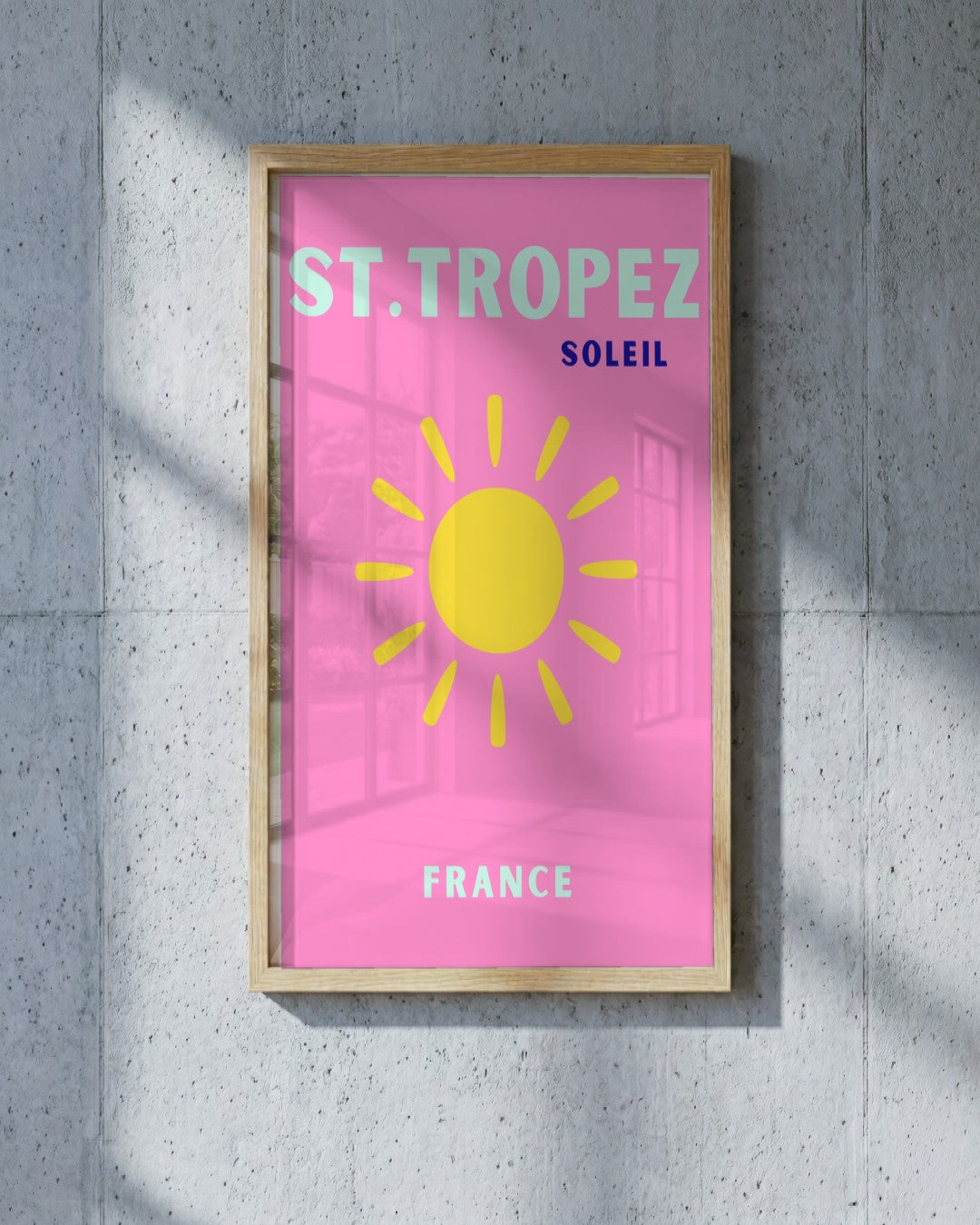 St. Tropez Soleil - framed print in a styled room