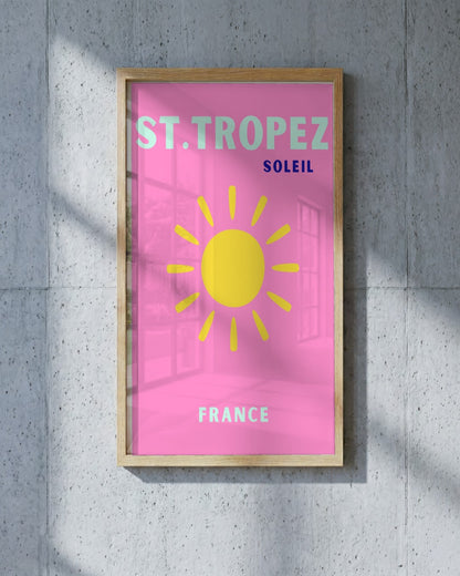 St. Tropez Soleil - framed print in a styled room