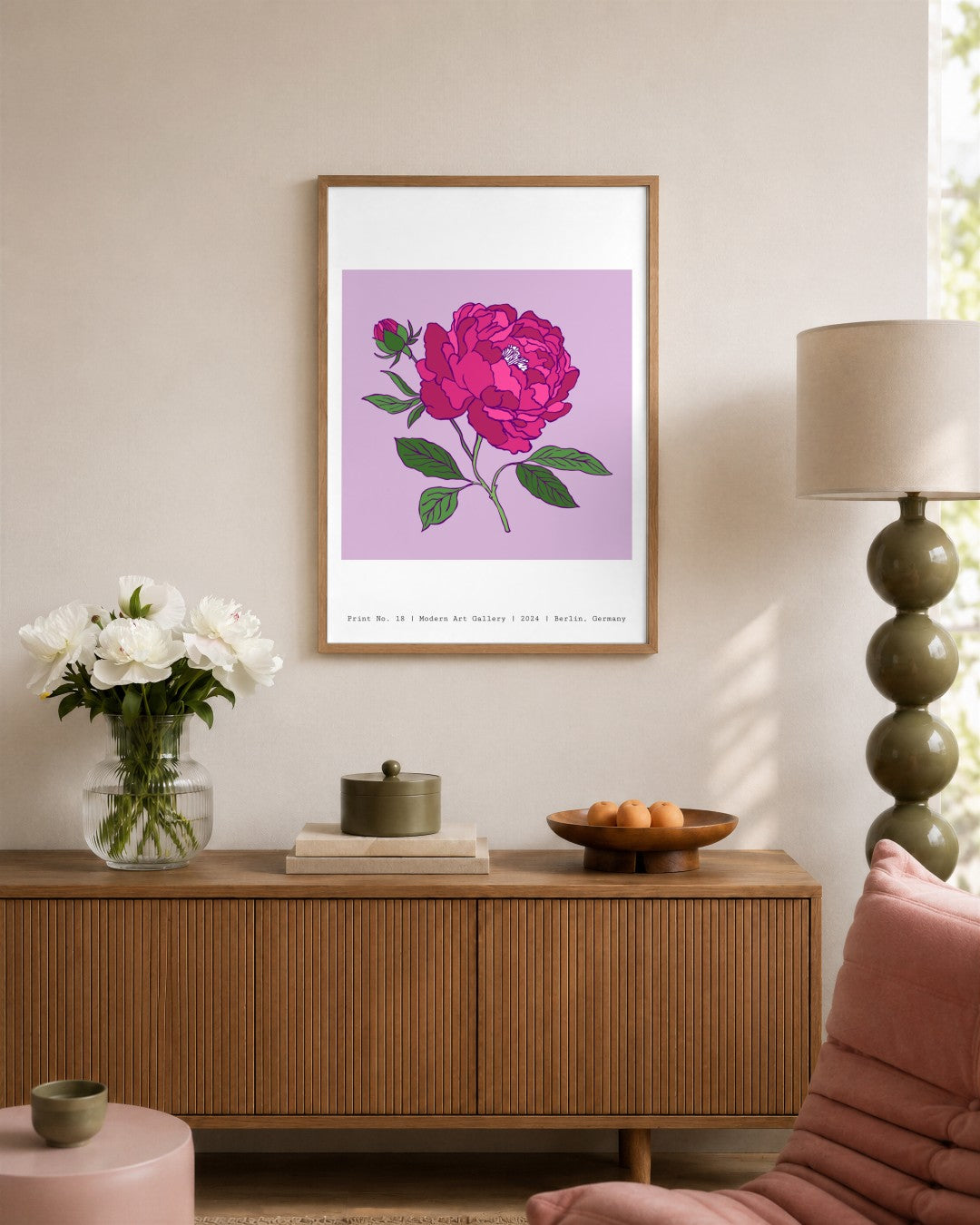 SENT Studio - Flower Poster No. 18 - framed print in a styled room