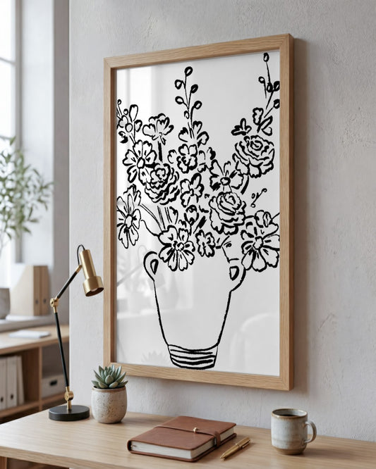 SENT Studio - Blooming Flowers Poster No. 12 - framed print in a styled room