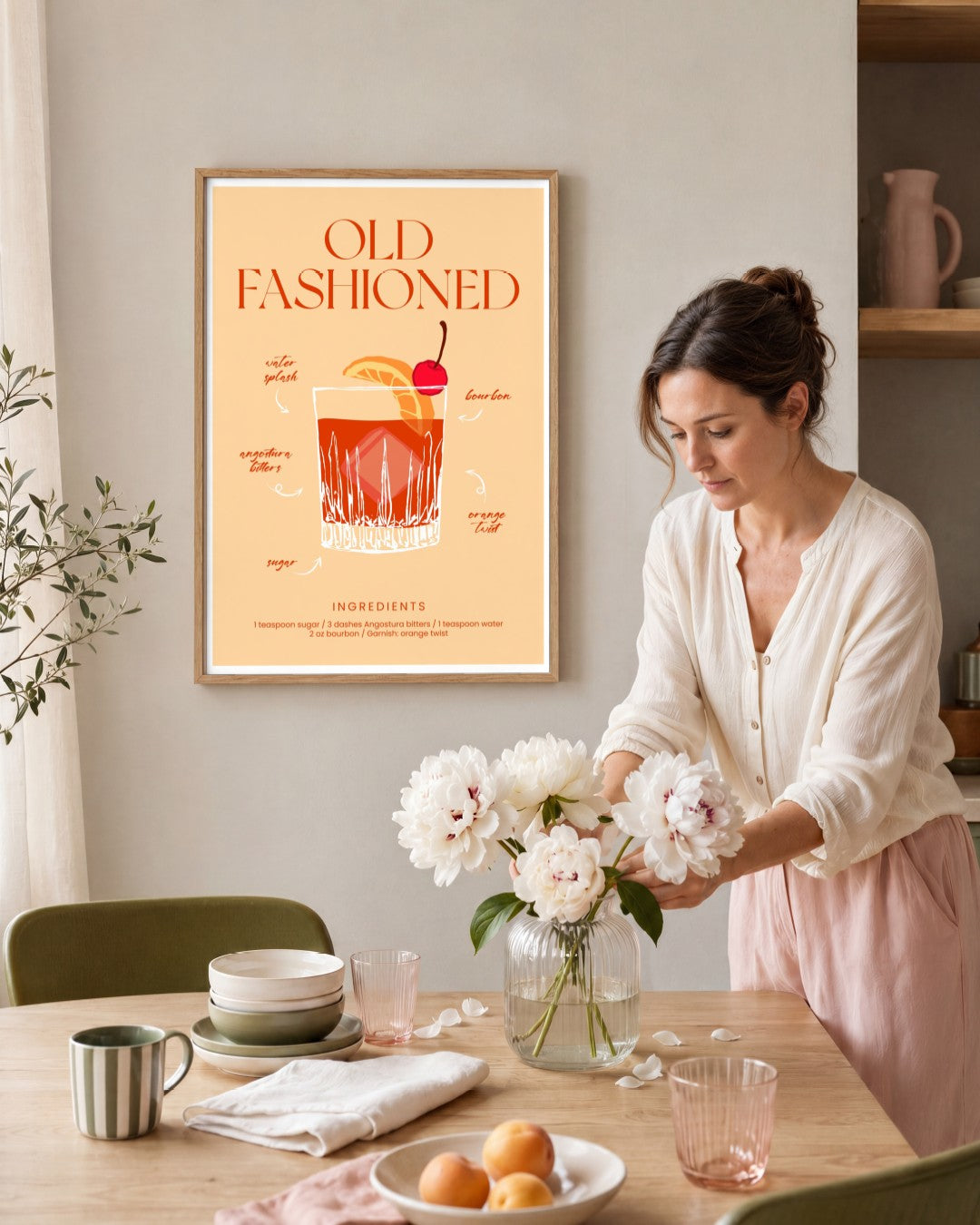 SENT Studio - Cocktail Poster No. 45 - framed print in a styled room