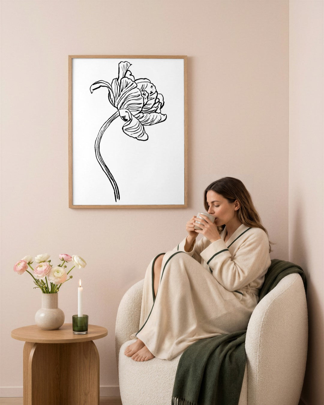 SENT Studio - Blooming Flowers Poster No. 33 - framed print in a styled room