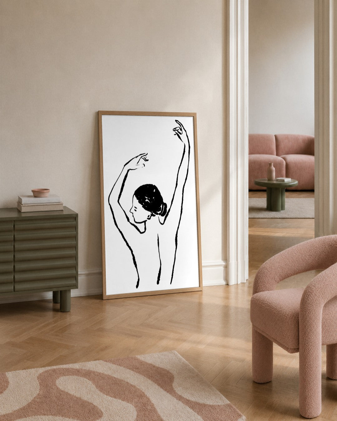 SENT Studio - Dancing Poster No. 58 - framed print in a styled room