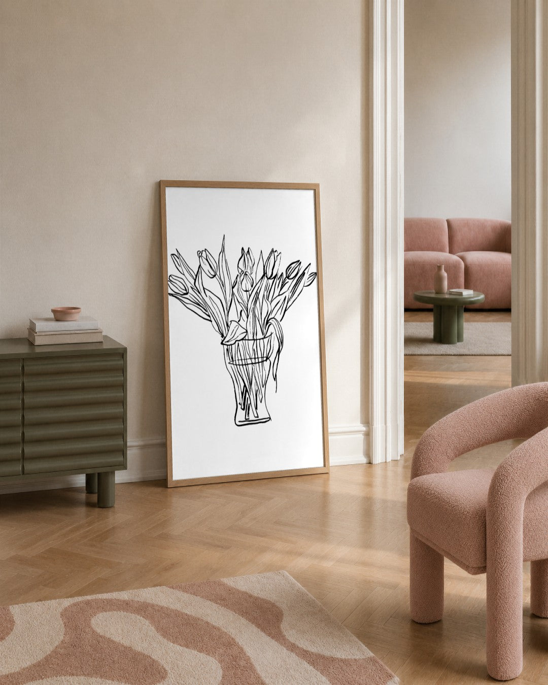 SENT Studio - Blooming Flowers Poster No. 11 - framed print in a styled room