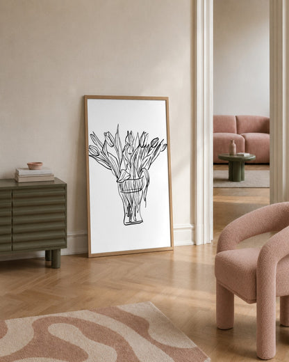 SENT Studio - Blooming Flowers Poster No. 11 - framed print in a styled room