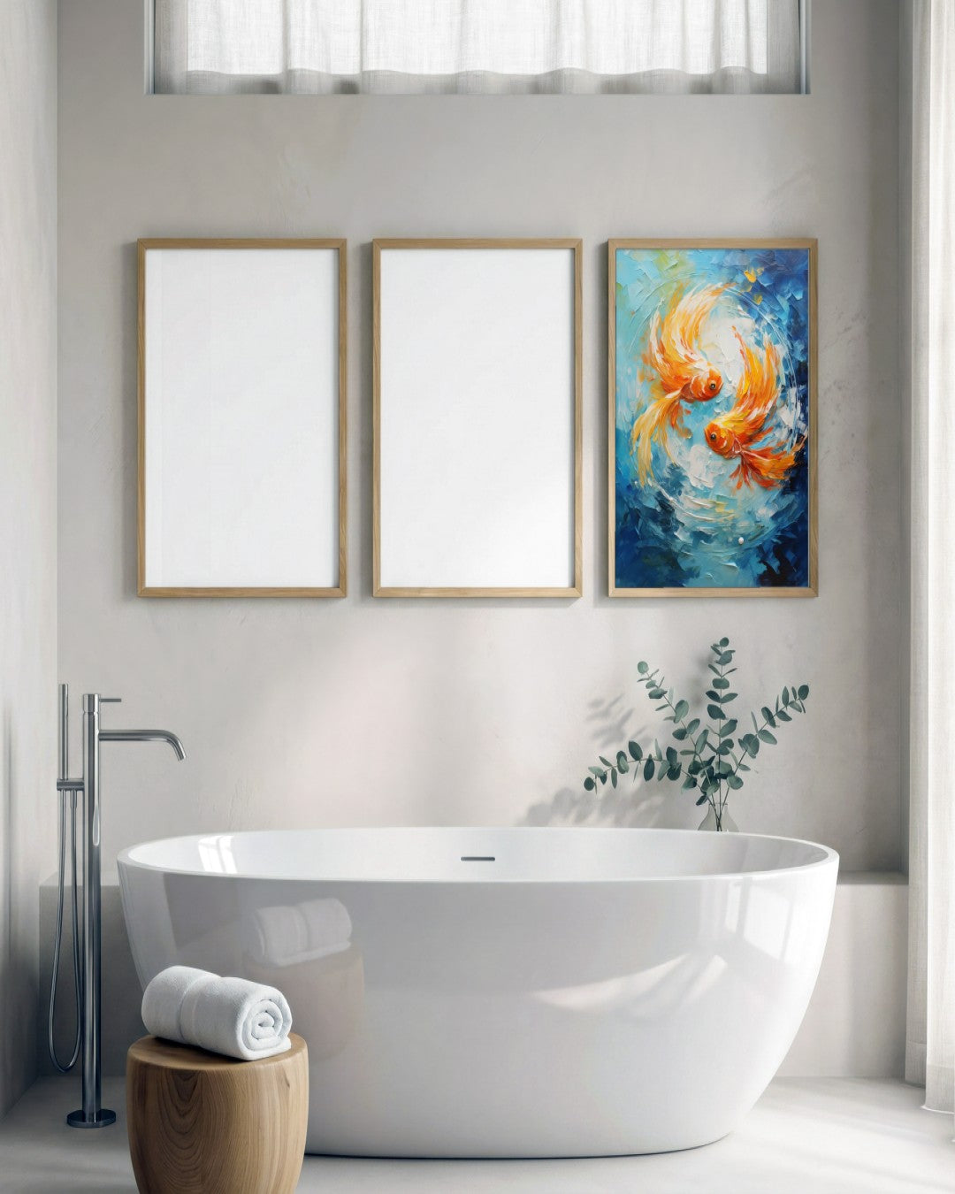 SENT Studio - Goldfish - framed print in a styled room