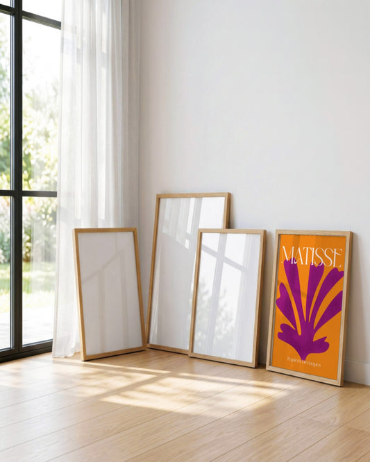 Henri Matisse - Purple Fan Cut-out - framed print in a styled room