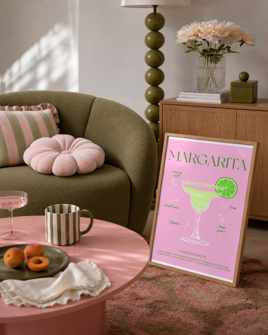 SENT Studio - Cocktail Poster No. 47 - framed print in a styled room